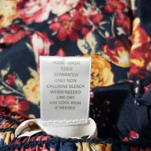 Band Of Gypsies Bustier Dress Women's Small Black Floral Strappy Smocked Bodice - Picture 7 of 9